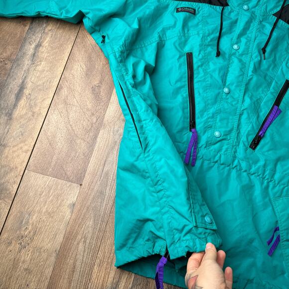 Vintage 90s Columbia Anorak Jacket Men's Large Green Water‎ Resistance 5276 - Picture 6 of 16